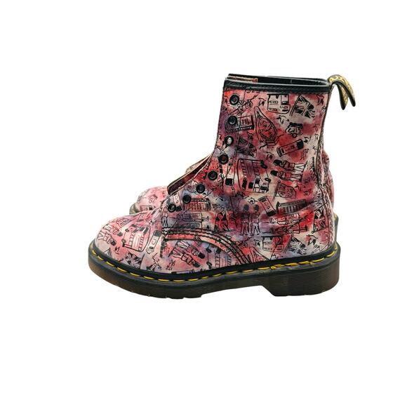 Vintage Dr. Martens Made England Pink London Icons Boots Size 4 UK - Picture 5 of 11